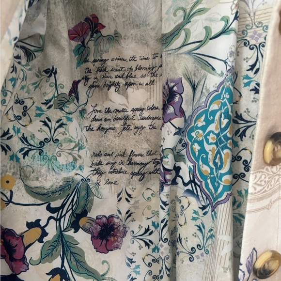 Chico’s Textured Striped Floral Jacket in size 10 Petite - Picture 8 of 11